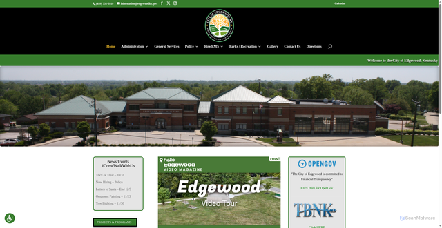 Security scan screenshot of https://edgewoodky.gov/