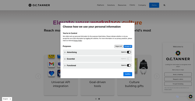 Security scan screenshot of https://www.octanner.com