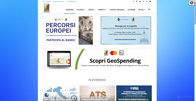 Security scan screenshot of https://www.anci.piemonte.it