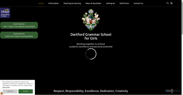 Security scan screenshot of https://www.dartfordgrammargirls.org.uk/