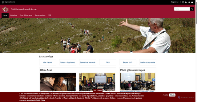 Security scan screenshot of https://www.cittametropolitana.genova.it/