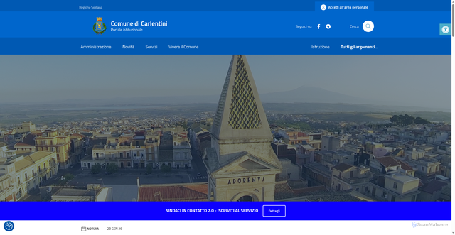 Security scan screenshot of https://www.comune.carlentini.sr.it/