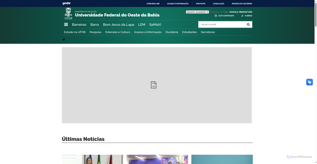 Security scan screenshot of https://www.ufob.edu.br/