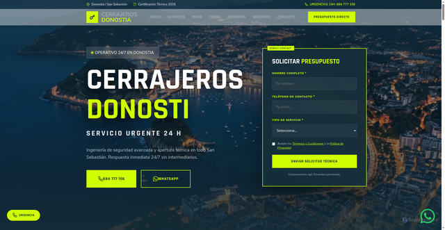 Security scan screenshot of http://cerrajeriadonostia.com/