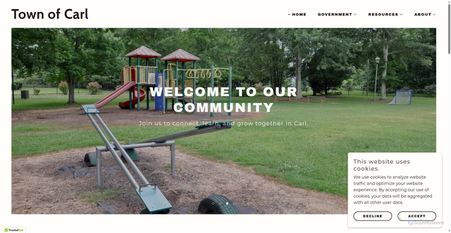 Security scan screenshot of https://townofcarl.gov/