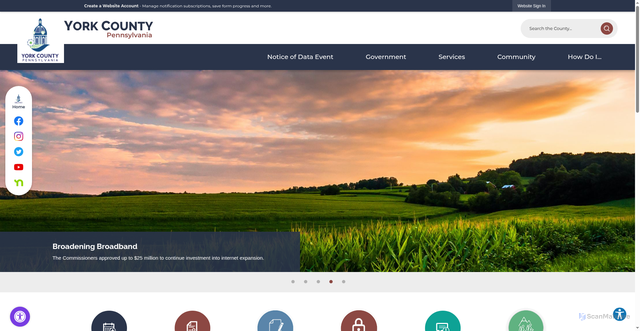 Security scan screenshot of https://yorkcountypa.gov/