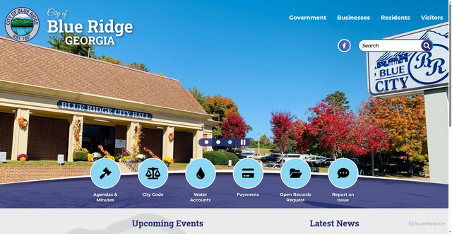 Security scan screenshot of https://www.cityofblueridgega.gov/