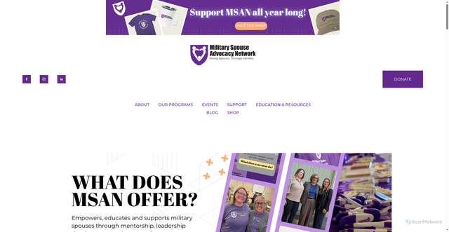 Security scan screenshot of https://www.militaryspouseadvocacynetwork.org/