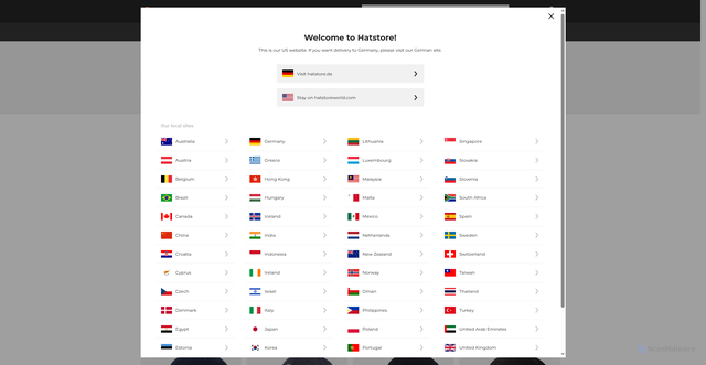 Security scan screenshot of https://hatstoreworld.com/mlb/los-angeles-dodgers/?srsltid=AfmBOooAI0ySMtvwmVRjedpYJedH-ur98C04xnCd8deo_6hJlePQ0Hpa