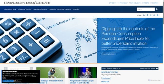 Security scan screenshot of https://www.clevelandfed.org/