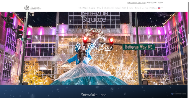 Security scan screenshot of https://bellevuecollection.com/snowflakelane/