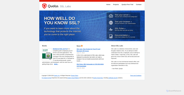 Security scan screenshot of https://www.ssllabs.com/