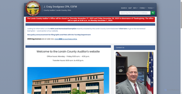 Security scan screenshot of https://loraincountyauditor.gov/
