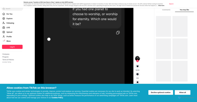 Security scan screenshot of https://vt.tiktok.com/ZS9c687pa/