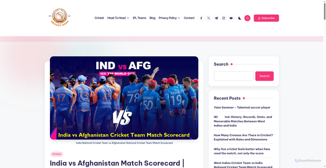 Security scan screenshot of https://cricketgaga.com/india-national-cricket-team-vs-afghanistan-national-cricket-team-match-scorecard/