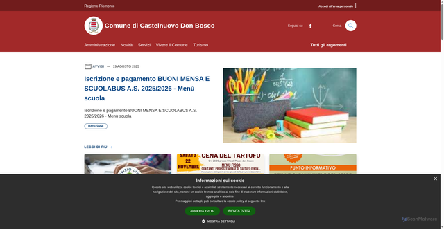 Security scan screenshot of https://www.comune.castelnuovodonbosco.at.it/it