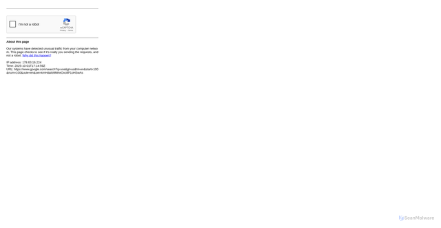 Security scan screenshot of https://www.google.com/search?q=sce&gl=us&hl=en&start=100&num=100&uule=en