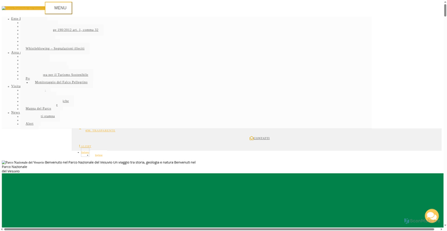 Security scan screenshot of https://www.parconazionaledelvesuvio.it/