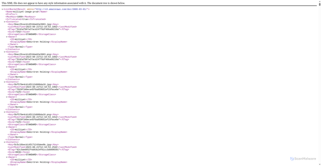 Security scan screenshot of https://i2.milimaj.com