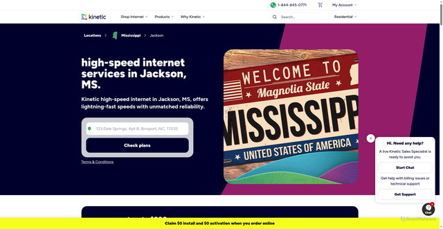 Security scan screenshot of https://www.gokinetic.com/locations/ms/jackson