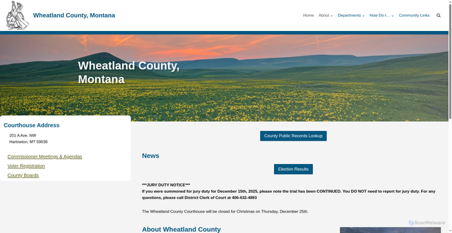 Security scan screenshot of https://wheatlandcomt.gov/