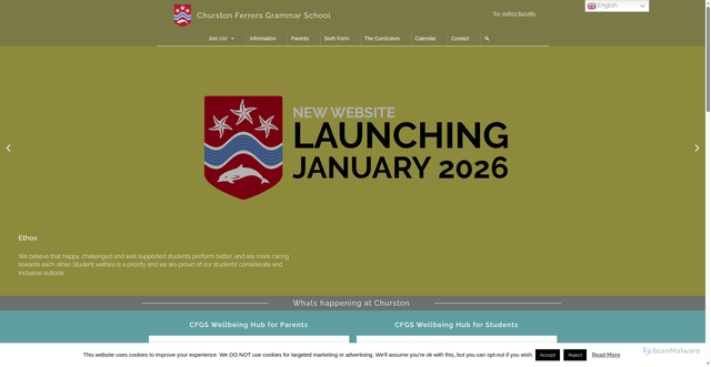 Security scan screenshot of https://churstongrammar.com/