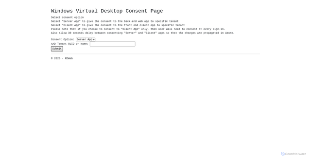 Security scan screenshot of https://mrs-eus2r0c220-rdweb-prod.wvd-ase-eus2r0c220-prod.p.azurewebsites.net