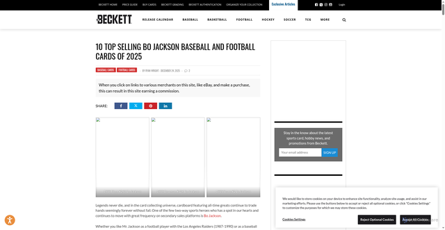 Security scan screenshot of https://www.beckett.com/news/10-top-selling-bo-jackson-baseball-and-football-cards-of-2025/