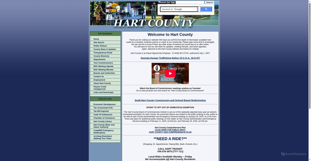 Security scan screenshot of https://hartcountyga.gov/