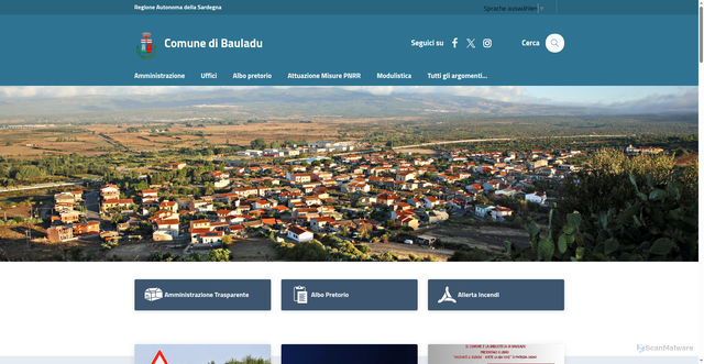 Security scan screenshot of https://www.comune.bauladu.or.it/