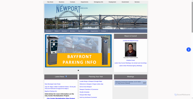 Security scan screenshot of https://newportoregon.gov/