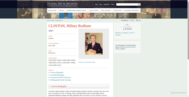 Security scan screenshot of https://history.house.gov/people/detail/11751