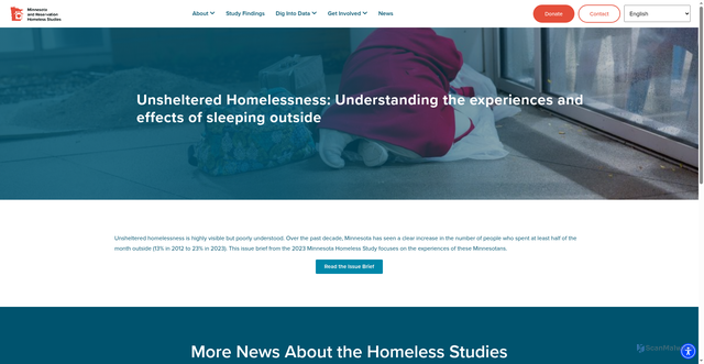 Security scan screenshot of https://mnhomeless.org/unsheltered-homelessness-understanding-the-experiences-and-effects-of-sleeping-outside/