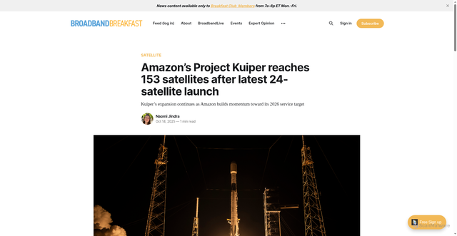 Security scan screenshot of https://broadbandbreakfast.com/amazons-project-kuiper-reaches-153-satellites-after-latest-24-satellite-launch/