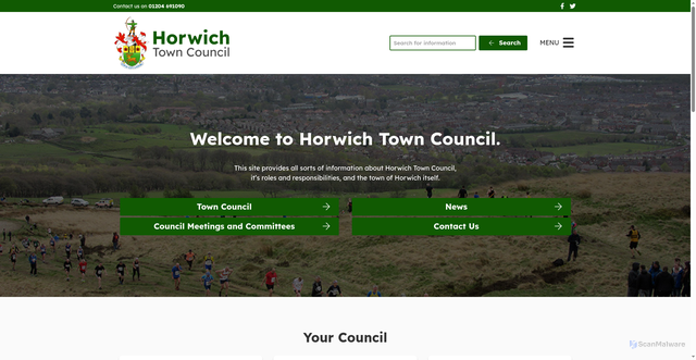 Security scan screenshot of http://www.horwich.gov.uk