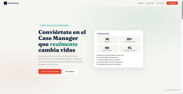 Security scan screenshot of http://cbhcmessentialtraining.com/