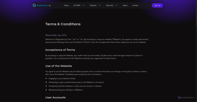 Security scan screenshot of https://dxai-test.pages.dev/terms-conditions/