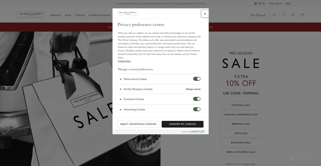 Security scan screenshot of https://www.thewhitecompany.com