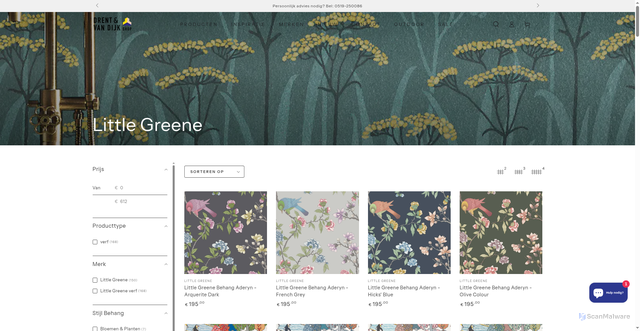 Security scan screenshot of http://drentenvandijkshop.shop/collections/little-greene