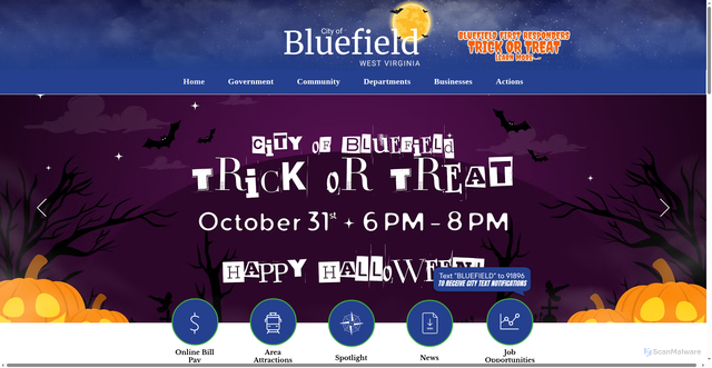 Security scan screenshot of https://www.bluefieldwv.gov/