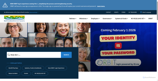 Security scan screenshot of https://www.myncretirement.gov