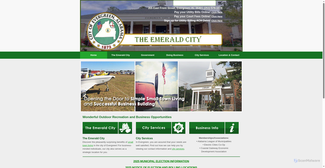 Security scan screenshot of https://evergreenal.gov/