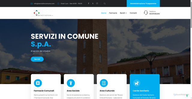 Security scan screenshot of https://www.serviziincomune.com