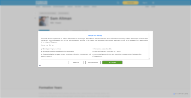 Security scan screenshot of https://interestingengineering.com/engineers-directory/samaltman-openaiceo-biography