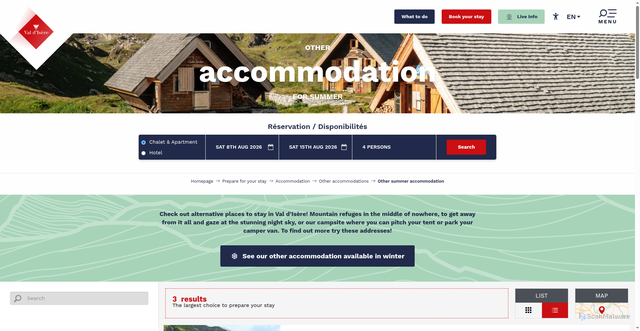 Security scan screenshot of https://www.valdisere.com/en/prepare-for-your-stay/accommodation/other-accommodations/other-summer-accommodation/?lid=lusx0zp61yuh