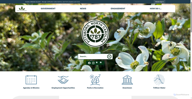 Security scan screenshot of https://pittsboronc.gov/