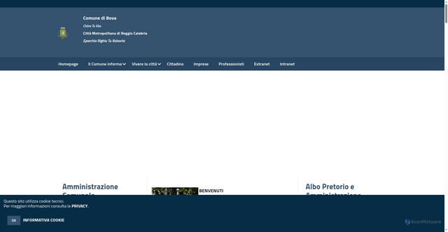 Security scan screenshot of https://www.comune.bova.rc.it