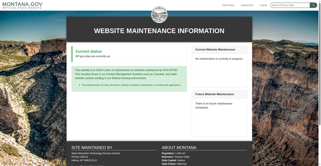 Security scan screenshot of https://webmaintenance.mt.gov/
