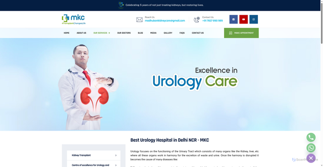 Security scan screenshot of https://madhubankidneycare.com/service/urology/