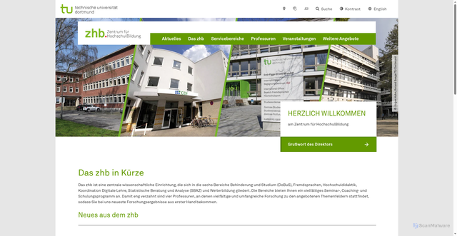 Security scan screenshot of https://zhb.tu-dortmund.de